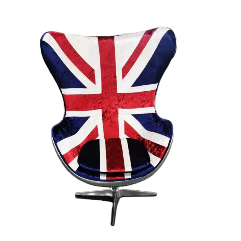 aviation furniture aviator pod egg chair Aluminium swivel England flag velvet designer executive boss chair luxury home office