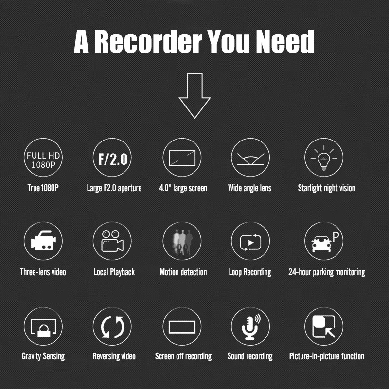 2023 new product 1080P 4 Channel Dashcam Front and Rear Car Camera WiFi GPS Dash Cam for Car