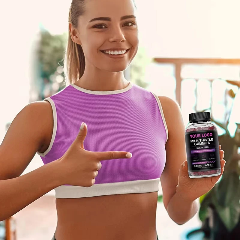 OEM/ODM Organic Milk Thistle Extract Supplement Pectin Formed Herbal Liver Health Bone & Joint Support Gummy Candy