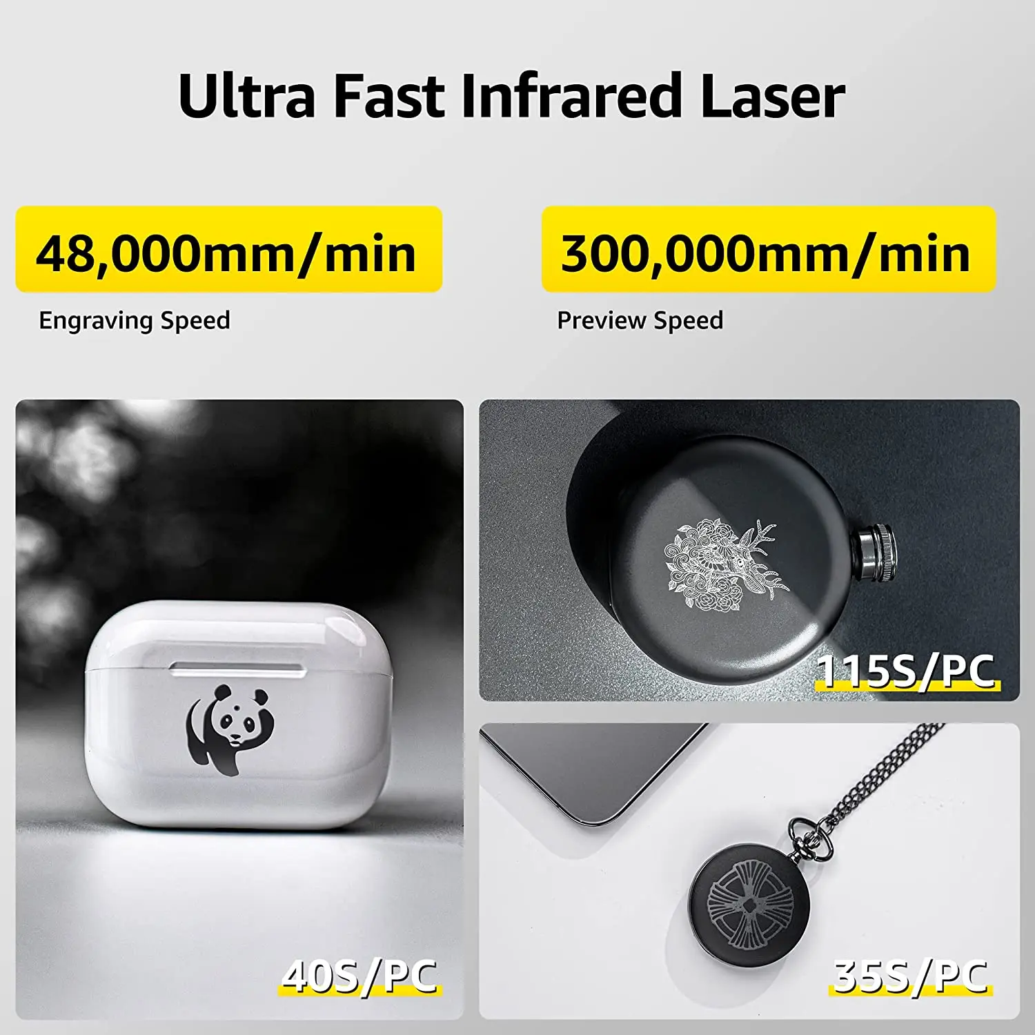 Portable Laser Engraving Machine 1064nm Pulsed Infrared Laser 4K Versatile Base Smallest Laserpecker 3 Deluxe DIY Metal Plastic