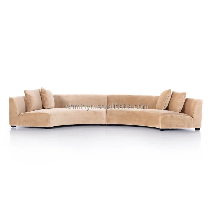 Luxury Indoor Furniture Living Room Chaise Sectional Sofa Set New Design Wooden Frame Fabric Modular 2 - Piece Sectional