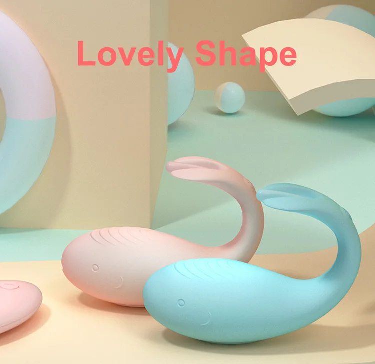 
Hot Sales Waterproof Pinhole Charging Remote Control Silicon Fish Pink And Blue Color Wireless Egg Vibrator 