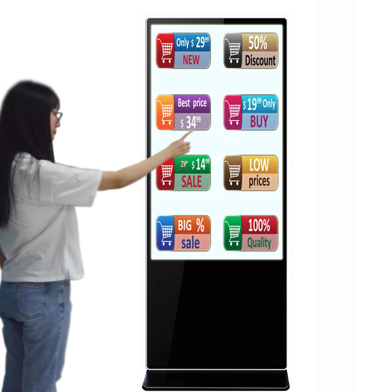 43inch electronic sign board advertising displayer electronic Digital signage TV stand LCD Screen shop advertising Display