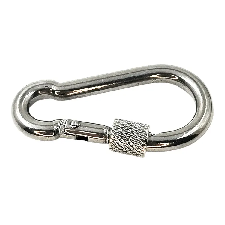 High quality stainless steel 304 spring snap hook with screw lock nut