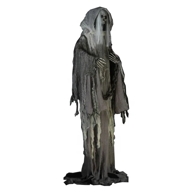 
Halloween Decoration Life size animated standing Reaper in creepy cloth Scary Party Decor Haunted House props 