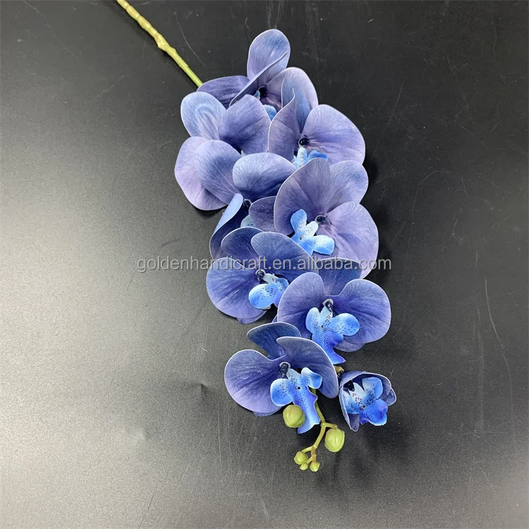 QSLH-W215 High Quality 9 Heads Artificial Phalaenopsis Butterfly Orchid Real Touch Orchids Latex Decorative Flower
