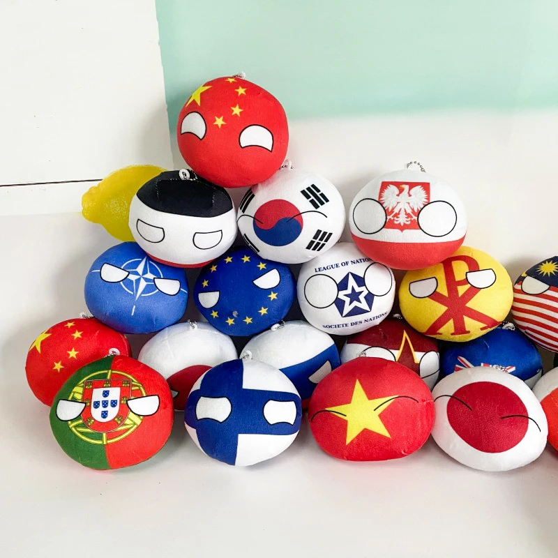49 Designs Polandball Countryball Polandball National Flag Pillow Europe America Russia US Stuffed Soft Plush Toys Country Balls