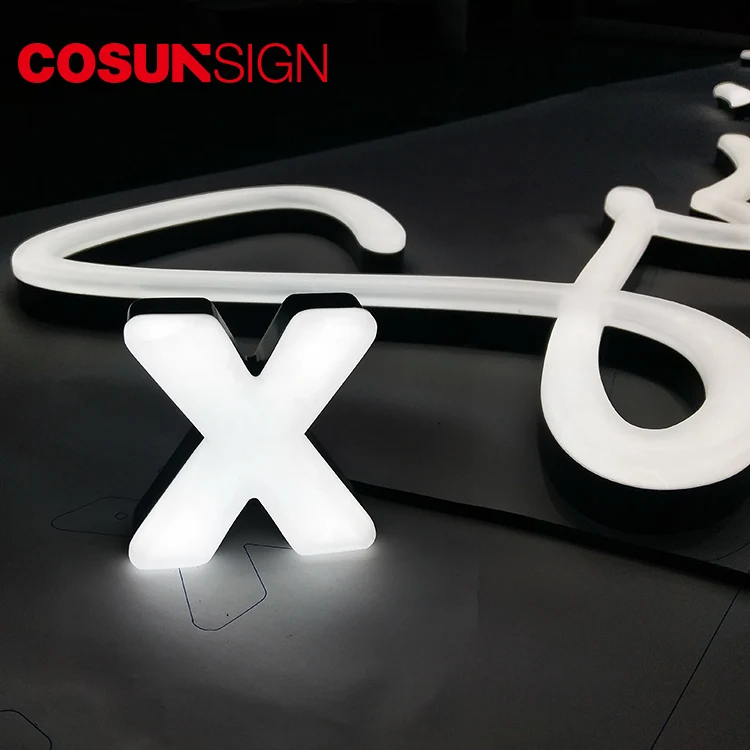 Cosun 3d neon sign custom front log sign indoor 3d letter shop sign