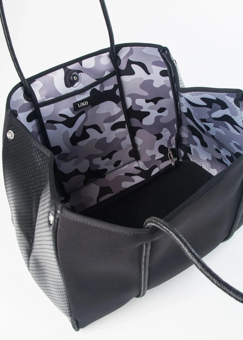 New Design Neoprene Beach Bag Large Capacity Neoprene Perforated Neoprene Tote Bag