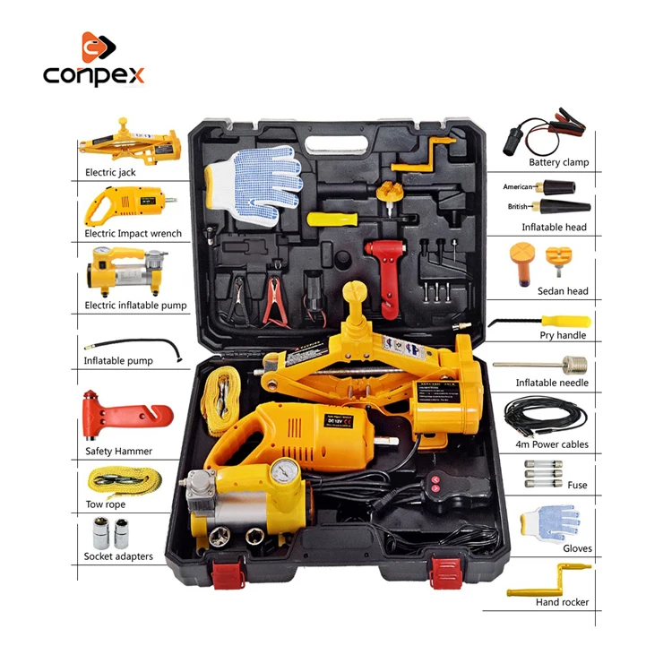 Conpex auto electric air car jack 5ton electric automotive hydraulic lift scissor jack for car