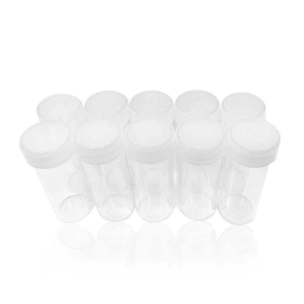 Customized Round Plastic Suitable Collector Tube Quarter Coins Container