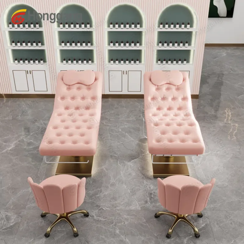 guangdong pink salon lashes massagebed portable recliner chair thai spa facial beauty eyelash electric massage table bed