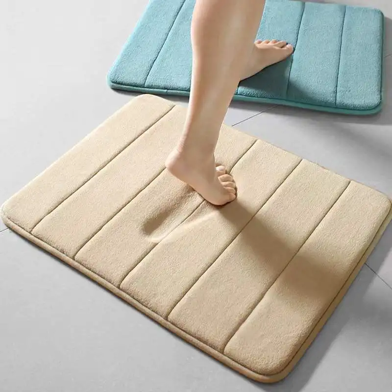 Water absorb memory foam bath mat non slip floor mat shower mat for bathroom bedroom door kitchen using