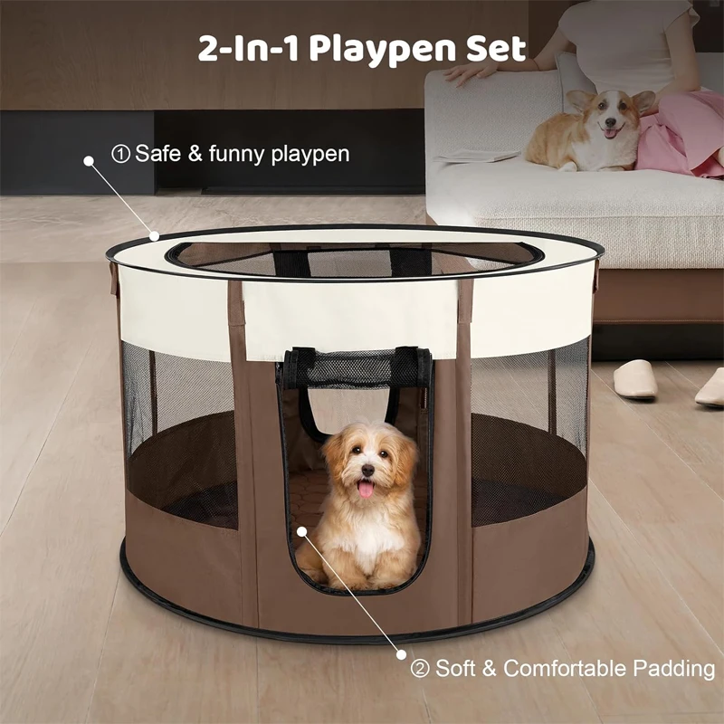 High Quality Reliable Quality Portable Oxford Fabric Round Breathable Multipurpose Pet Playpen