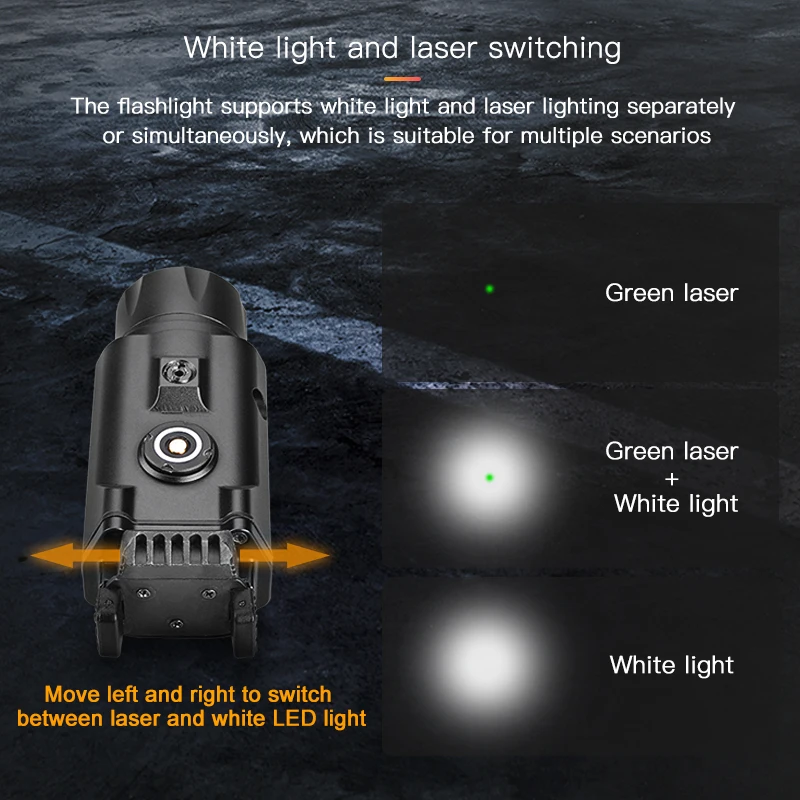 New 1500Lumens Tactical LED Flashlight Green Laser Mini Light lanterna Tactical Light Flashlight with Magnetic charging