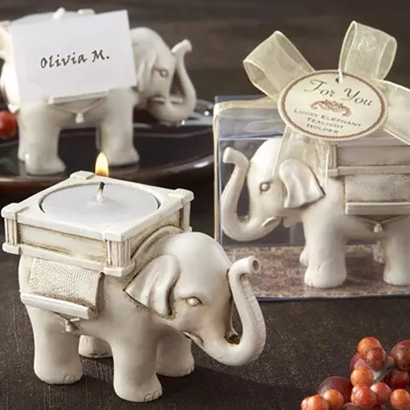 Retro Elephant Tea Light Candle Holder Candlestick Wedding Home Decor Crafts