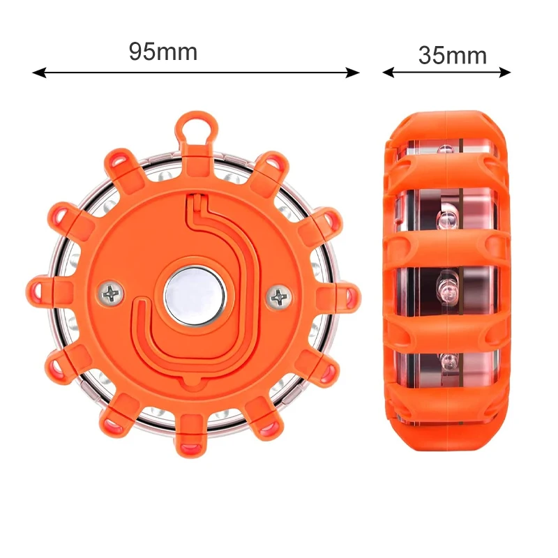 Multi-functional Wholesale 2*AAA dry battery 9 led modes road traffic flares flashing warning light with