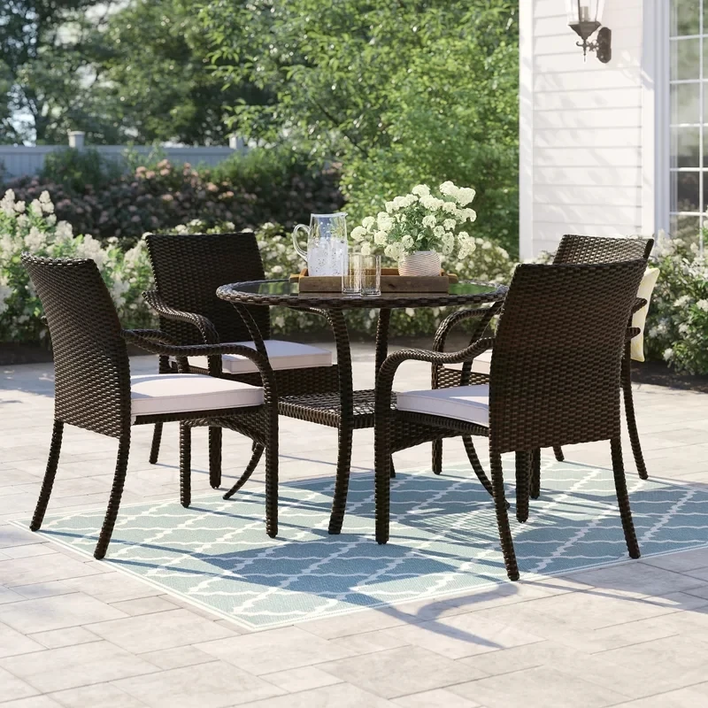 DINING TABLE SET Rattan Outdoor Garden Hot Sale Wicker Waterproof patio furniture factory direct wholesale