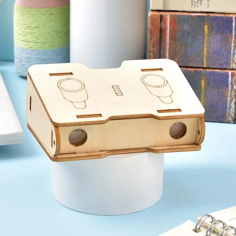 Creative wooden telescope 3d puzzle DIY steam kids educational toys science experiment