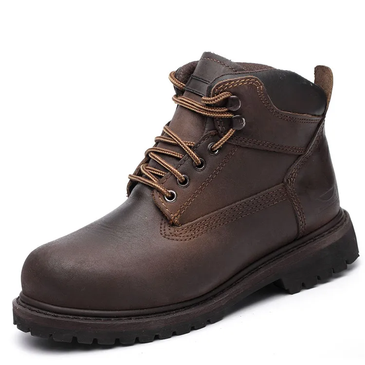 China Factory Wholesale Good Goodyear Welted Rubber Outsole Safety Shoes Safety Boots With Genuine Leather