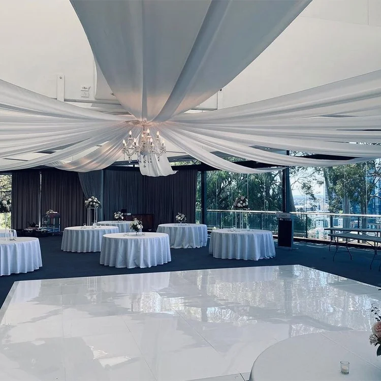 Прозрачные супер глянцевые круглые бесшовные белые травы с высоким блеском танцевальные полы для свадебной