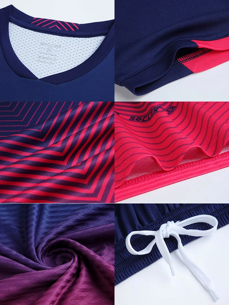 New Kids Football Uniforms Boys Girls Soccer Jerseys Sets Youth Short Sleeve Kit Shorts Children Soccer Shirt Suit Sportswear