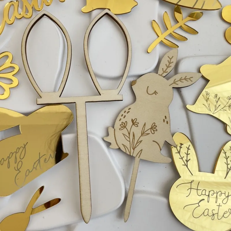 Easter Day cake decorators acrylic cake toppers rabbit carrot cake decorating tools