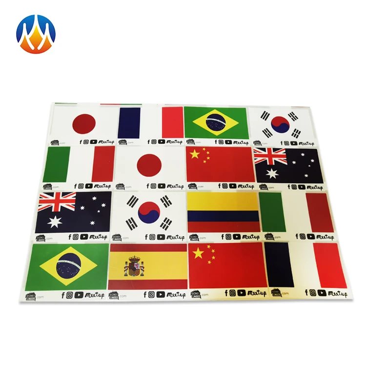 Promotion Paper Self Adhesive Custom Label Decorative Sticker Flag Die Cut Stickers