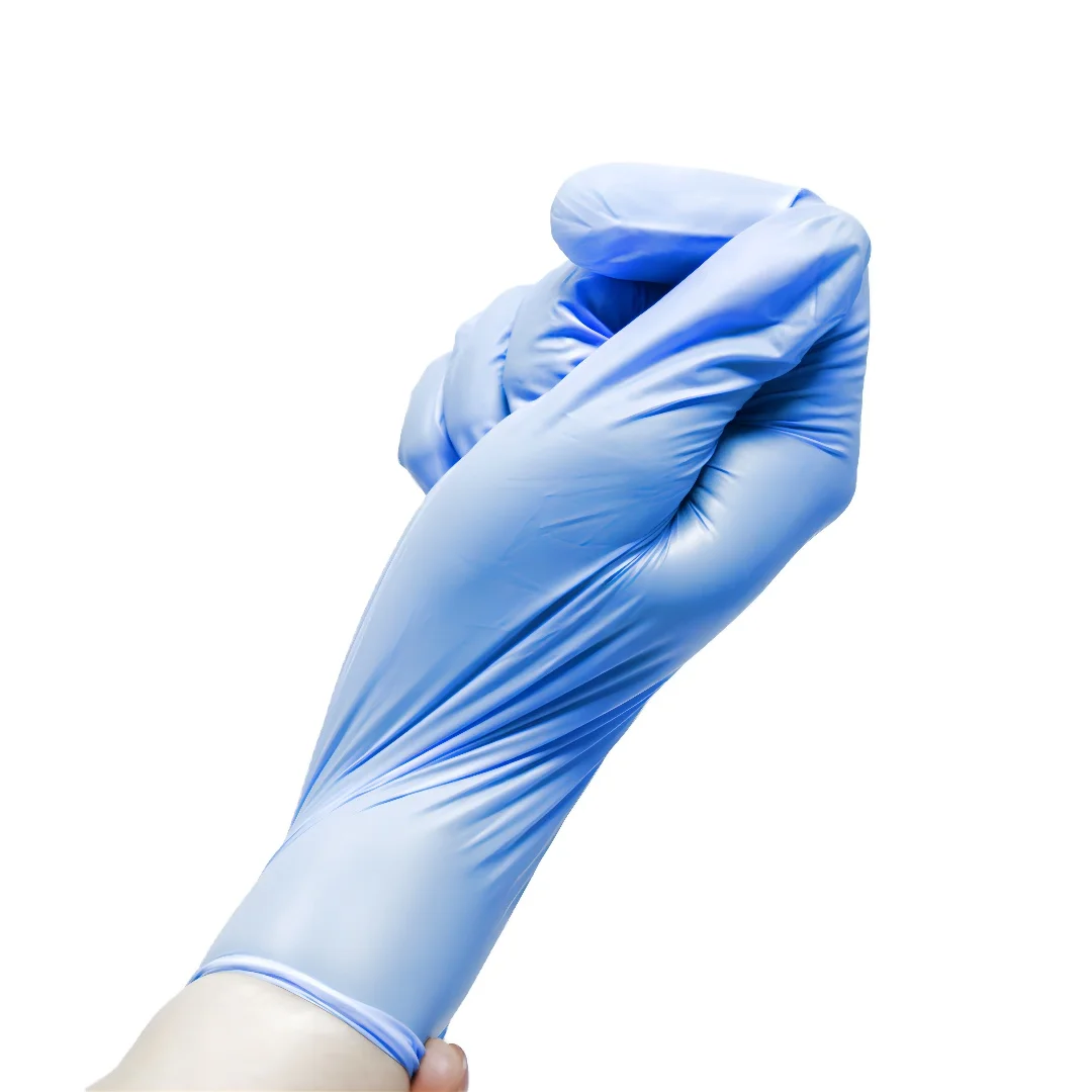 Household Cleaning Gloves Blue Long Vinyl / Nitrile Blending Glove China Disposable Blend Glove