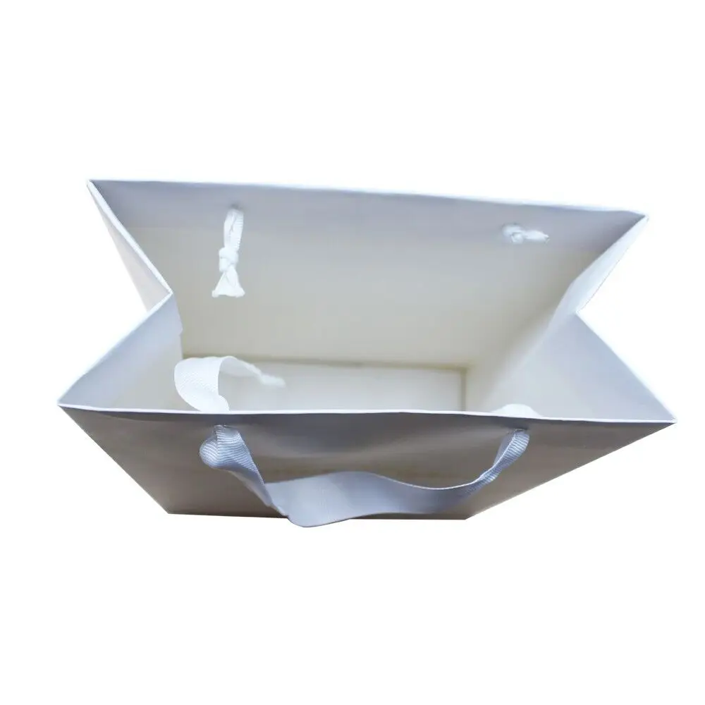 Biodegradable White Kraft Paper Bag with Logo Print Premium Quality Gift Paper Bag