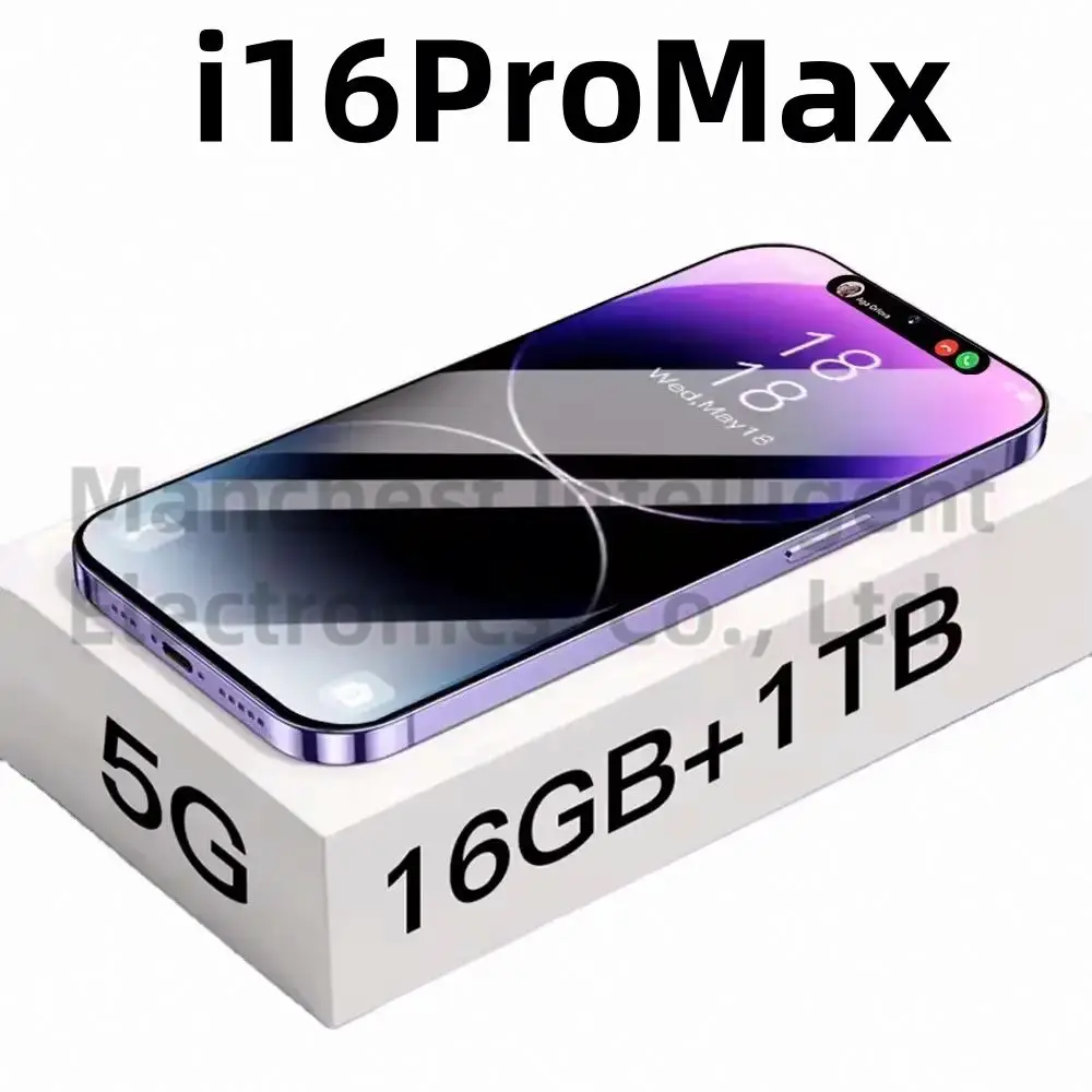 New 5G 16 Pro Max Smartphone Original 13Pro Max 14 16 16G 1T Storage OLED Display 4K Inteligente Telefon 65W Cheap