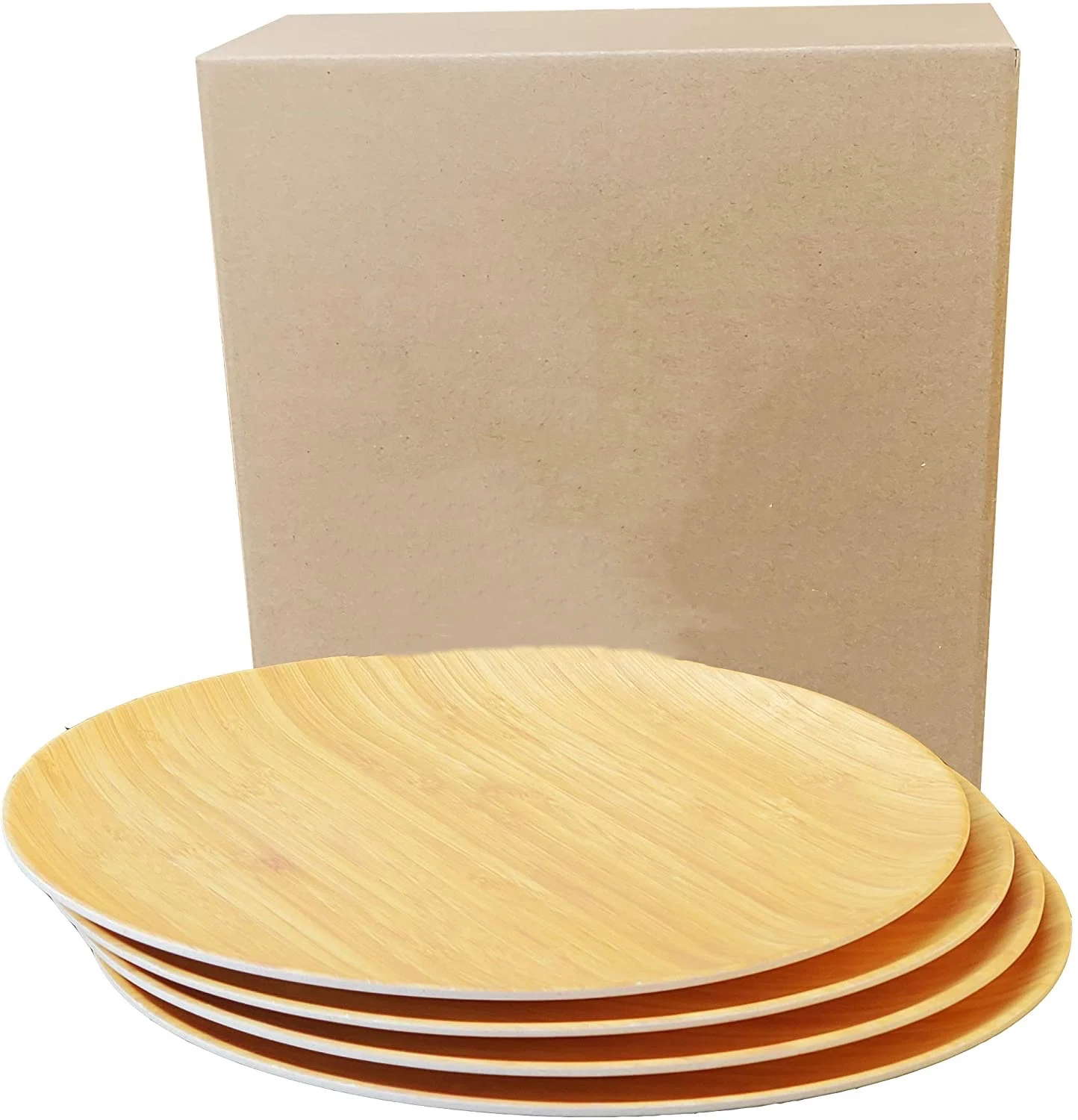 Многоразовая прочная посуда для праздников домашняя пикника и вечеринок можно мыть в посудомоечной машине взрослых детей набор тарелок десертов салатов из бамбукового волокна