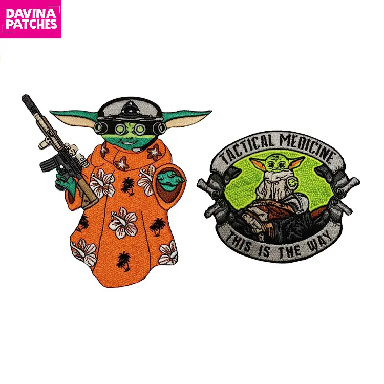 Davina fashion OEM design embroidered woven patch personality badge patches custom embroidery patch clothing Badges factory