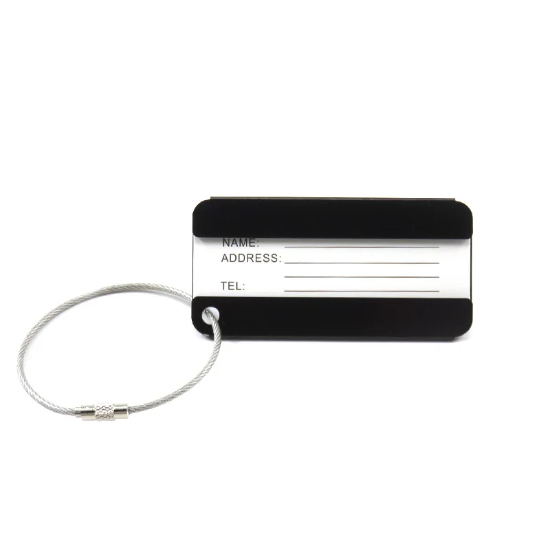 Best Selling Durable Custom Blank Aluminum Luggage Tags Engraved Personalized  Metal Luggage Tag Strap Loop