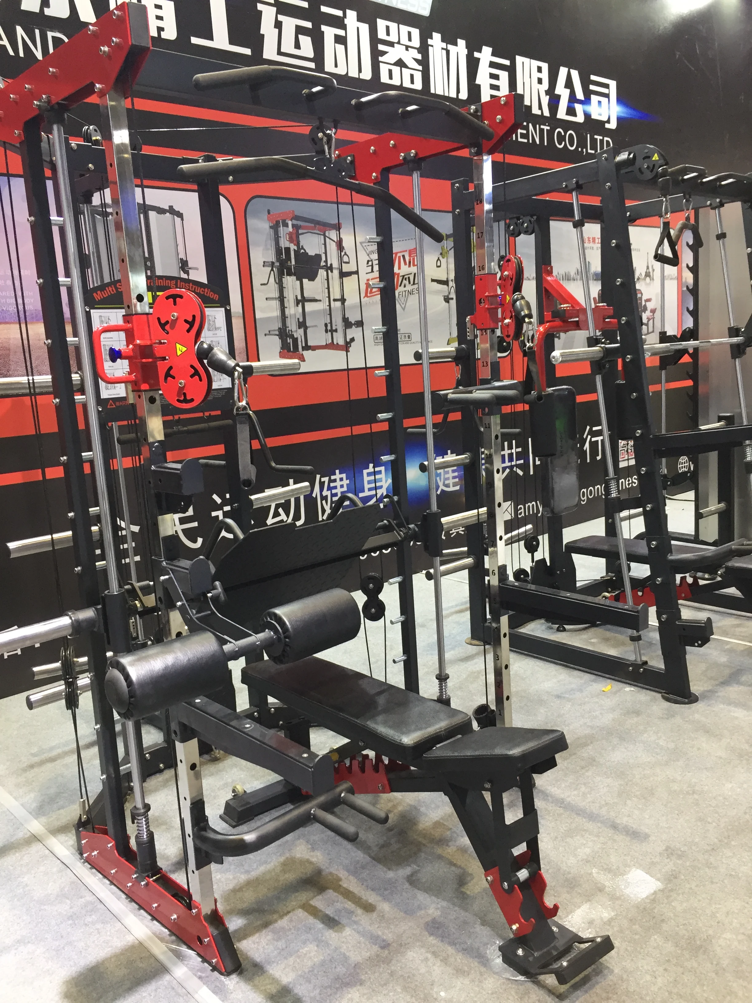2019 commercial gym equipment functional trainer plus smith machine with balance weight blocks