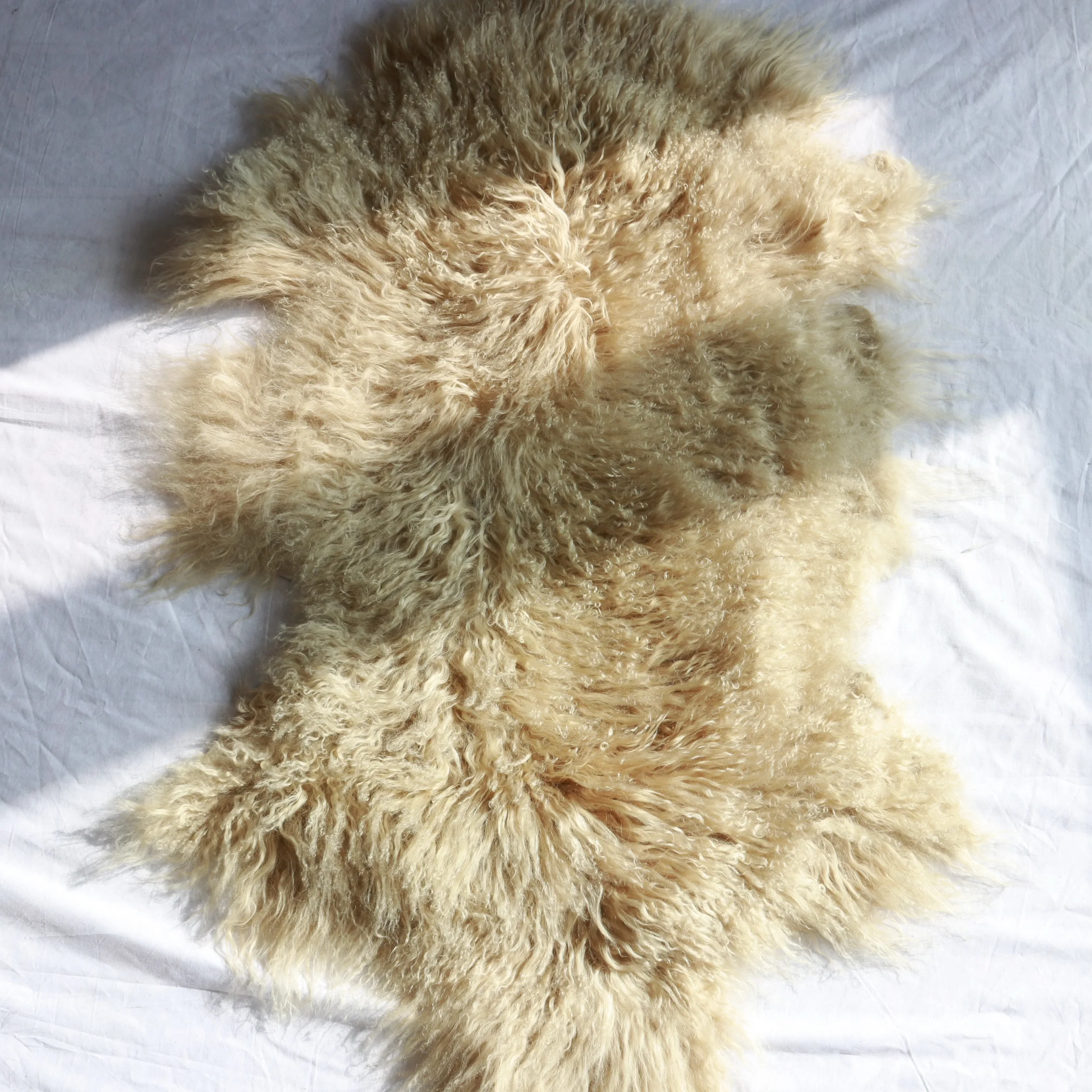 OEM Factory Wholesale Mongolian Lamb Hides Custom Size Tibetan Sheepskin Carpet Rugs