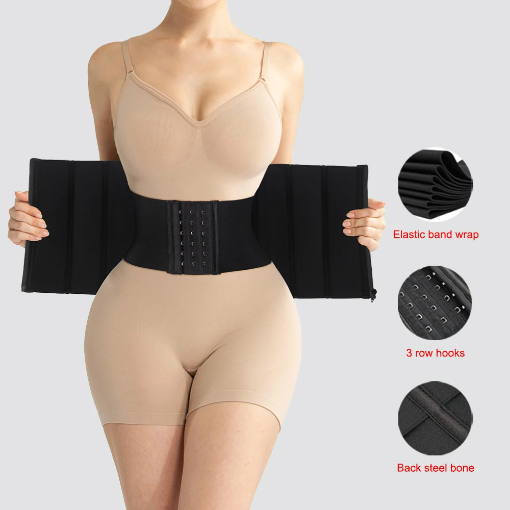 Nanbin Wholesale Ready To Ship Sport Tummy Trimmer Wrap Waist Trainer Hourglass Latex Tummy Belts Waist Trainer