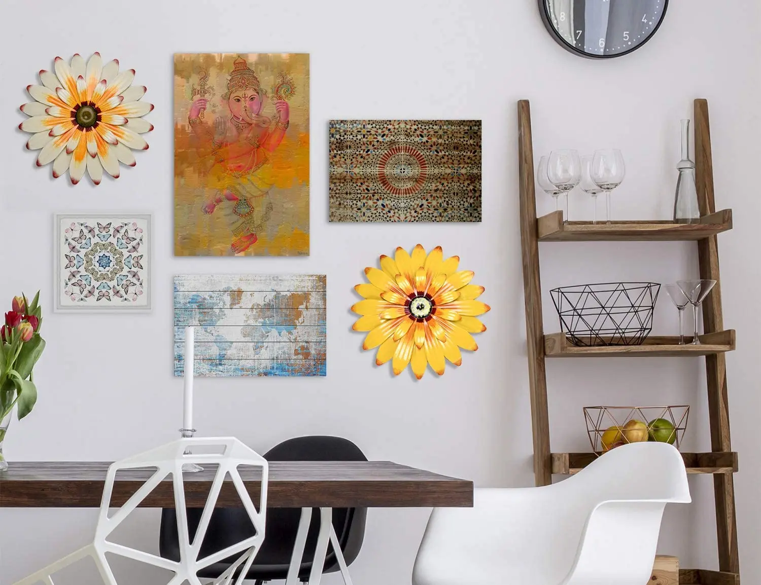 Metal Sunflowers wall decoration hanging in the bedroom living room bathroom office home decoration