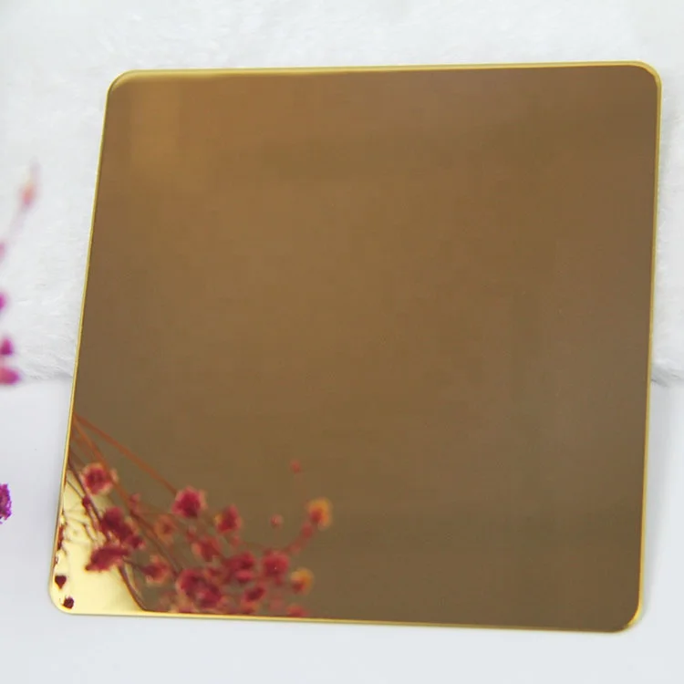 
SUS 304 super mirror color steel sheet mirror stainless steel sheet rose gold wall metal panel 