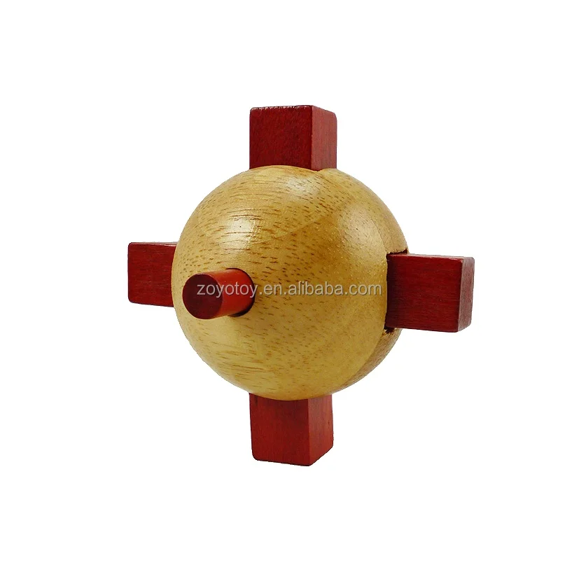 3D Intelligence Bamboo/Wooden Cube Puzzle Toy Game Luban Kongming Lock Brain Teaser Puzzle