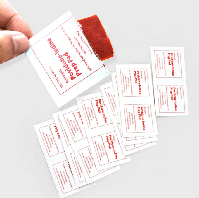 Disposable Soft Non-woven Iodophor Cotton Swab Pad Povidone Iodine Prep Pad Swab Bandage Hospital Medical Surgical Fist Aid Kit