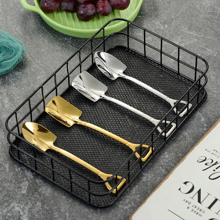 OEM custom wholesale silver cusp spoon Coffee dessert teaspoon Long handle gift teaspoon silver cusp spoon