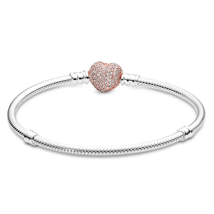 Wholesale Popular Basic Silver Charm Snake Chain Bracelet Fashion Accessories Bangle Hanging Function Basic Silver Accessory
