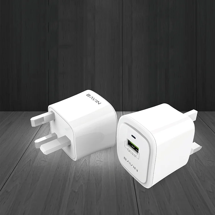 2021 Bavin  Fast Charger  QC 3.0 USB fast Charger  UK Plug for samsung S8 mobile phone Charger