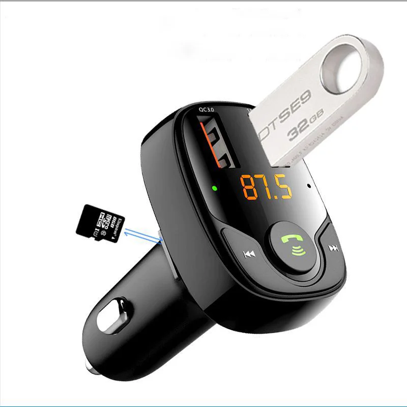 ROCK SPACE B301 36W QC3.0 PD3.0 Dual USB Car Charger Wireless FM Transmitter MP3 Player 3 Ports 12-24V Stereo Hands-Free