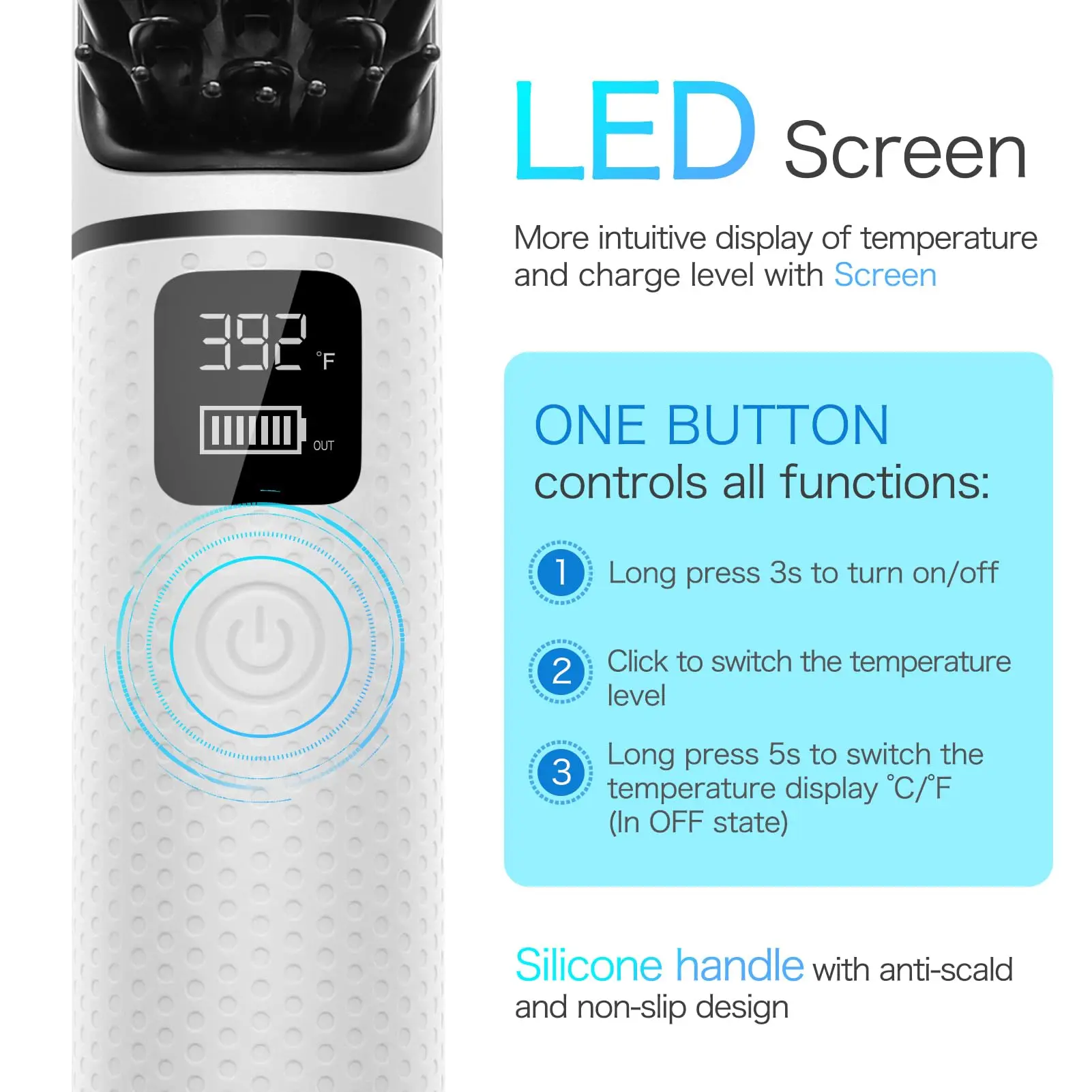 Super capacity battery 5000mah professional negative ion ceramic heating hair care hand straightener conveniently put in bag