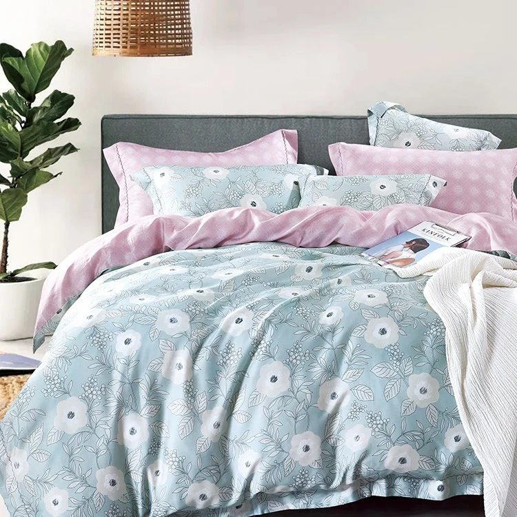 100% Organic Cotton digital printing custom own design bedding set with duvet cover