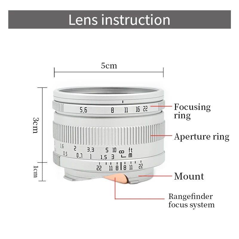Rock Star RockStar 40mm F5.6 Lens Full Frame Fixed Focus Ultra Wide Angle Lens Leica M Mount for Leica M10/M240