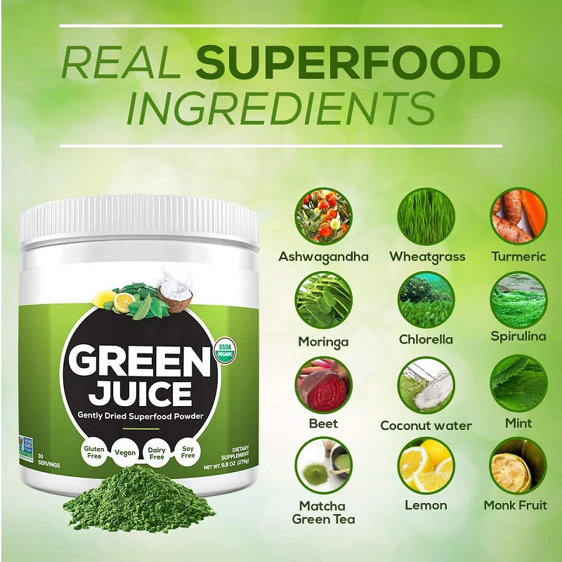 2022 New Supplements Super Food Mix Private Label Organ Protein With Chocolate Green And Superfood Powder Coconut