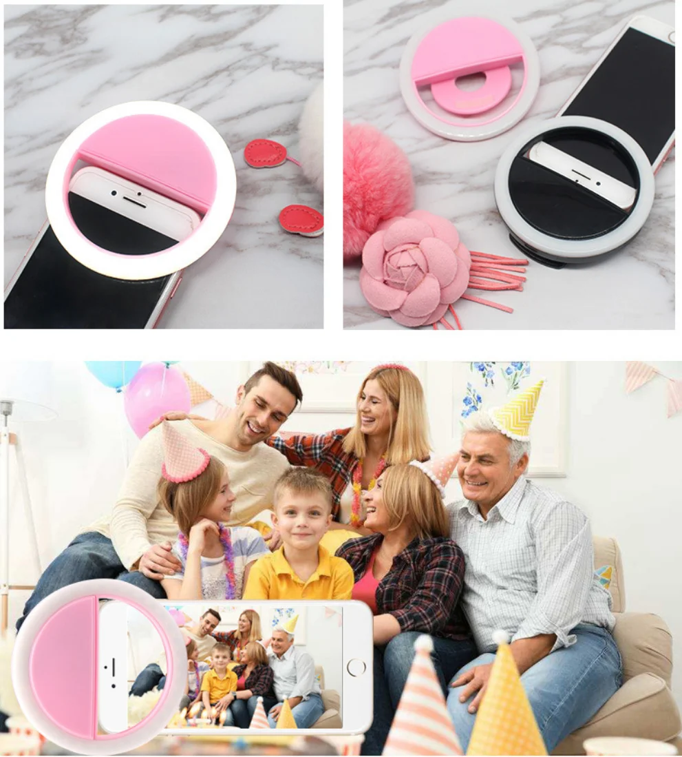 Popular Selfie Ring Light Small Clip On LED Video Conference Lighting Circle Cell Phone Light Ring for Phone